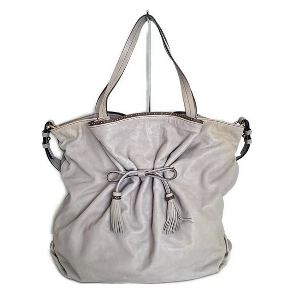 EMPORIO ARMANI - Gray Leather Tote Bag - Picture 3 of 10